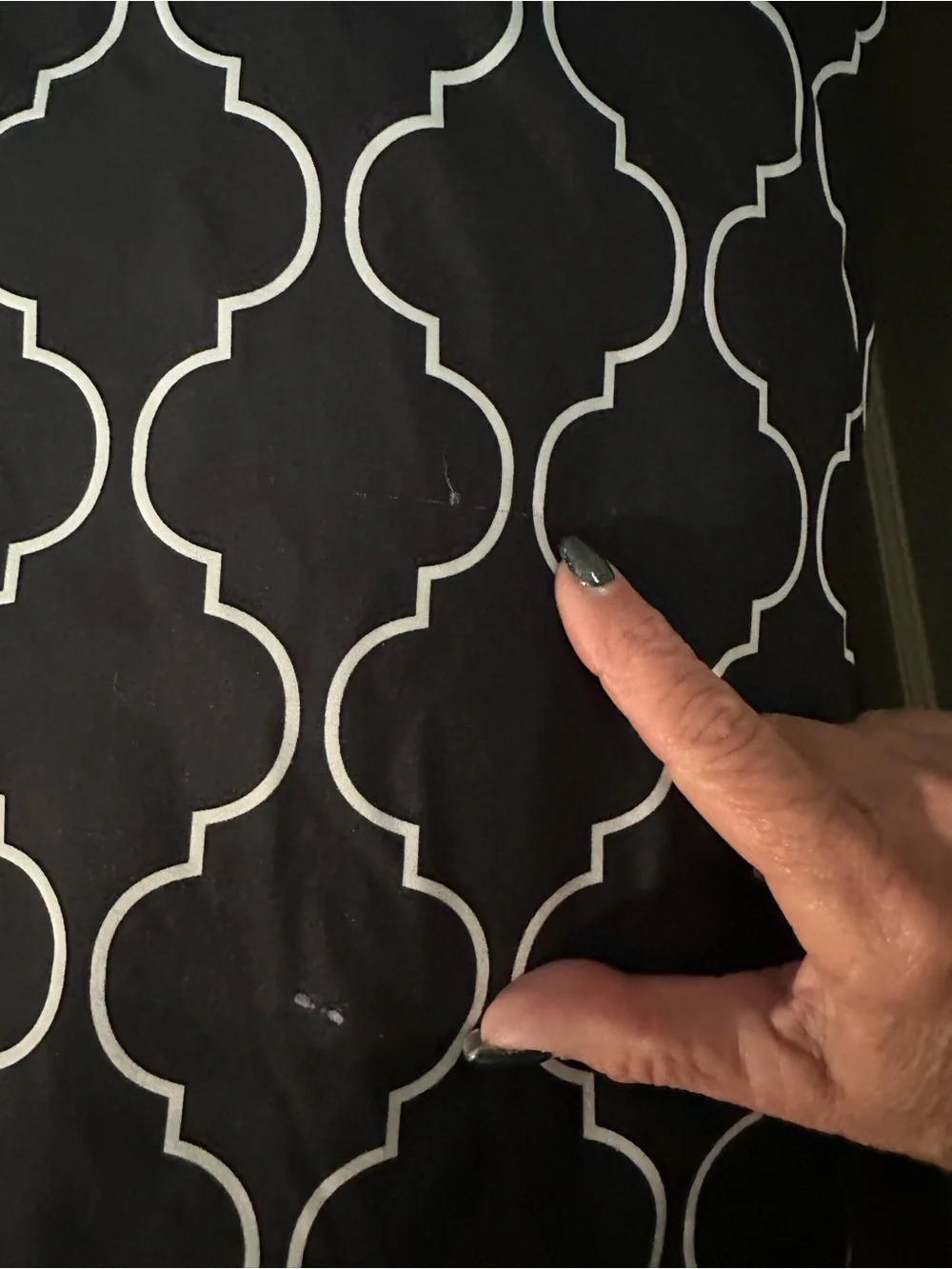 Reversible Queen Duvet Cover Set Black & White Moroccan Trellis Damask Very Soft